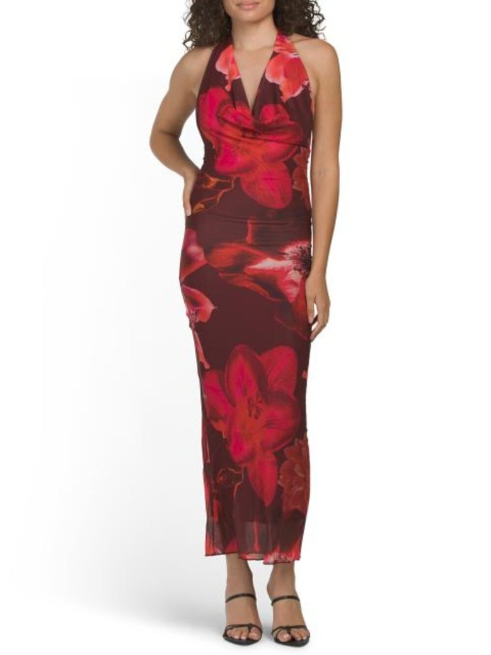 ❤️21 SAINTS Halter Neck Placed Floral Dress
